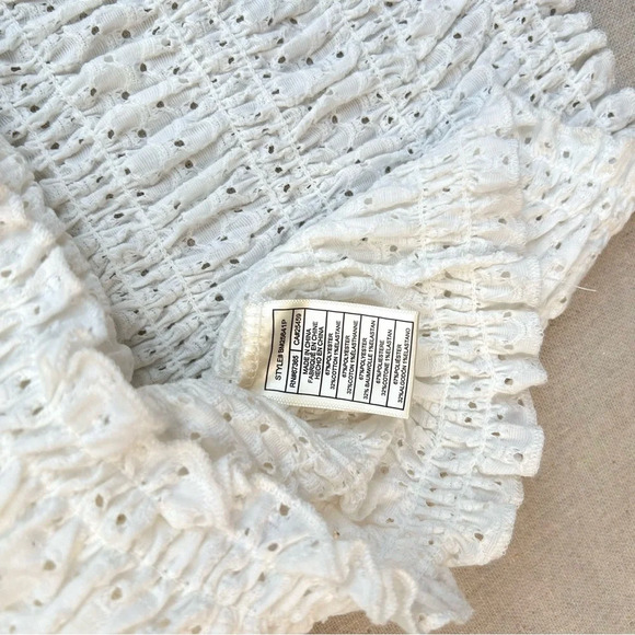 NWT BB Dakota by Steve Madden Women's Peasant Top White Size 3X, Coastal, Boho - Picture 6 of 9